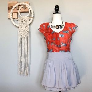 Gap Grey / Silver Bubble Mini Skirt